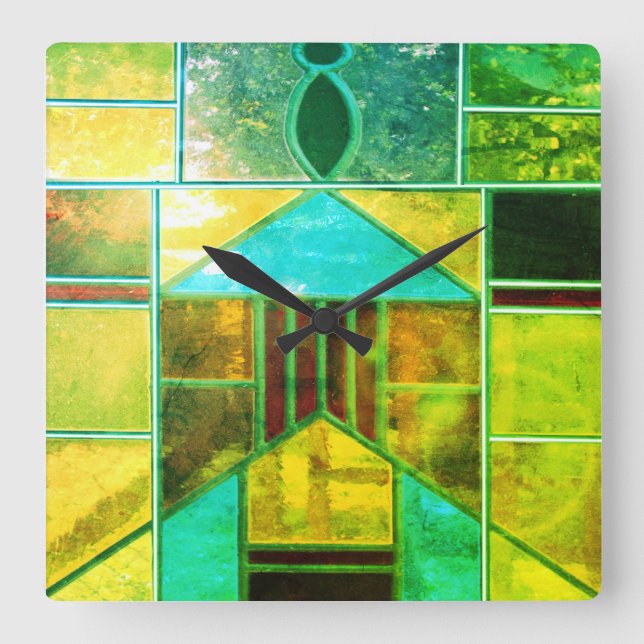 Horloge Carrée Lumière magique déversée par les fenêtres (Recto)