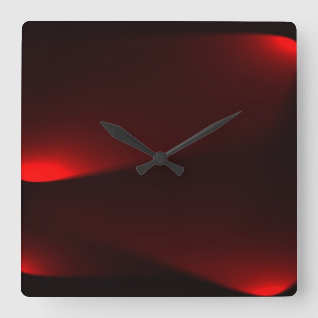 Horloge Carrée Lumières Cranberry Et Black (Recto)