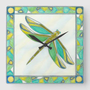 Horloge Carrée Lumineuse libellule Pastel par Vanna Lam