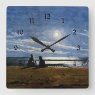 Horloge Carrée Lune