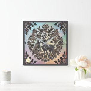 Horloge Carrée "Luxe d'or"