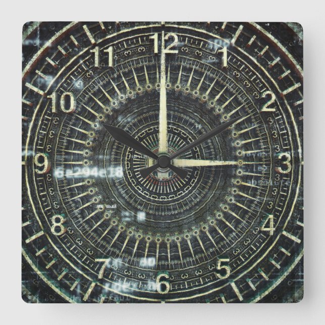 Horloge Carrée Machine à temps (Recto)