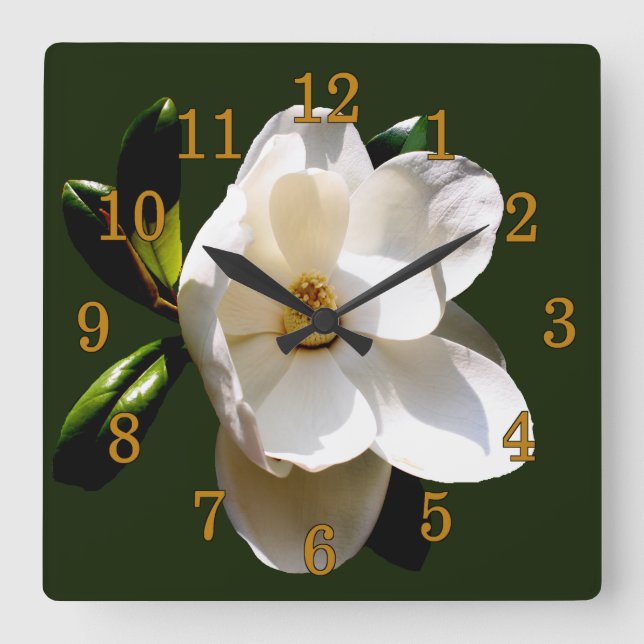 Horloge Carrée Magnolia (Recto)