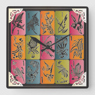 Horloge Carrée Mah Jongg One Bams