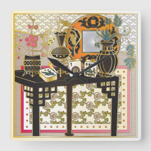Horloge Carrée Mah Jongg Table