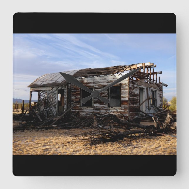 Horloge Carrée Maison Abandonnée À Kelso, Californie (Recto)