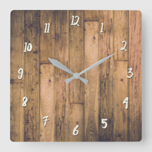 Horloge Carrée Maison rustique Grange en bois Planks Ferme