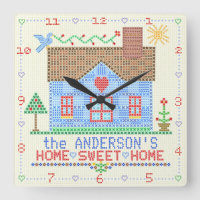 Maison Sweet Home Cross Stitch House | Nom de fami