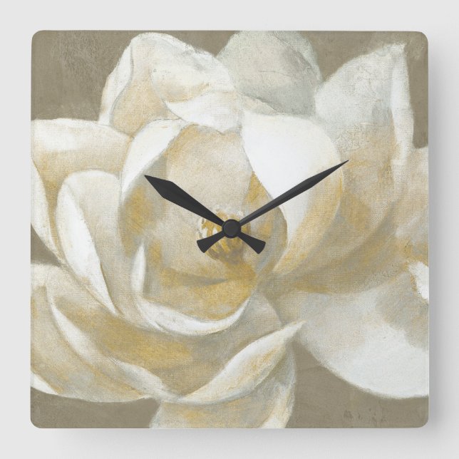 Horloge Carrée Majestic magnolia (Recto)