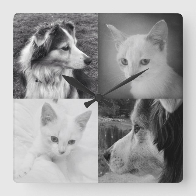 Horloge Carrée Make Your Own Four Instagram Photo Square Clock (Recto)
