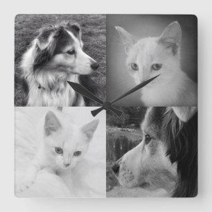 Horloge Carrée Make Your Own Four Instagram Photo Square Clock