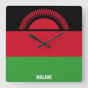 Horloge Carrée Malawi Drapeau Patriotique Étonnant