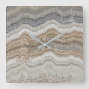 Horloge Carrée marbre gris brun brun brun de granit scandinave mi