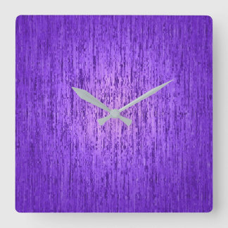 Horloge Carrée Marbre rayé violet