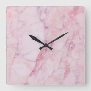 Horloge Carrée Marbre rose