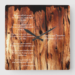 Horloge Carrée Mariage Apache Bénédiction personnalisée Carré Hor