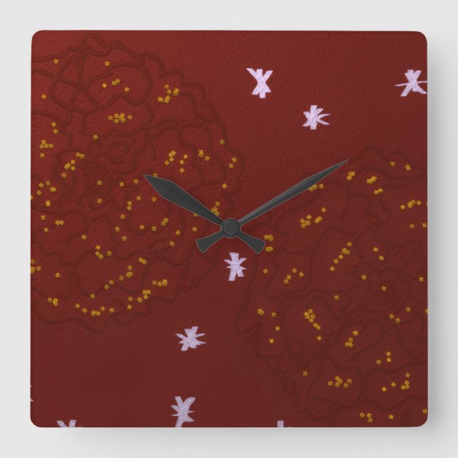 Horloge Carrée Marigolds with Stars (Recto)