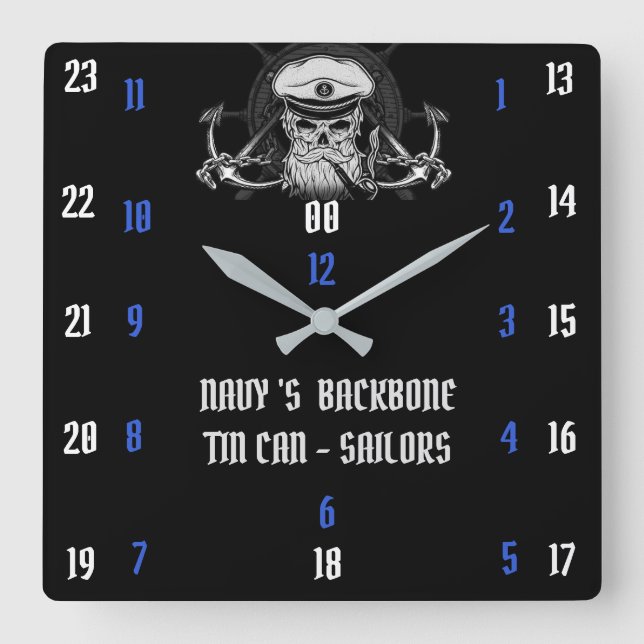 HORLOGE CARRÉE MARINE'S BACKBONE TIN CAN - MARINS (Recto)