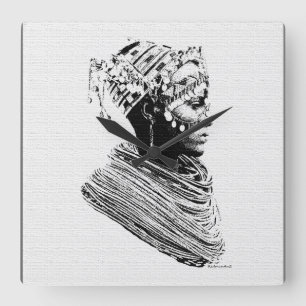 Horloge Carrée Marionnette de l'Afrique