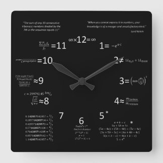 Horloge Carrée Math Clock