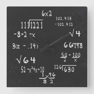 Horloge Carrée Math Geek amusant