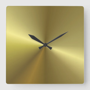 Horloge Carrée Matrice métallique Gold Look Background