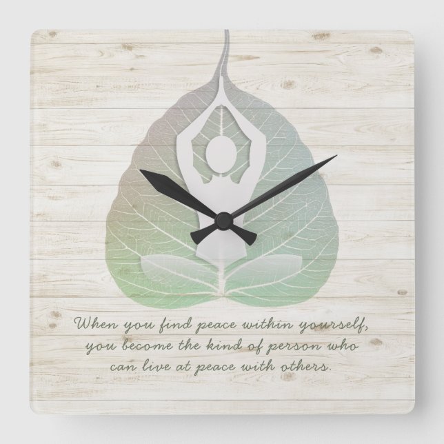 Horloge Carrée Méditation de l'instructeur de yoga Pose Bodhi Lea (Recto)