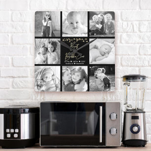 Horloge Carrée Meilleur Bubbie Ever 8 Photo Collage Parties scint