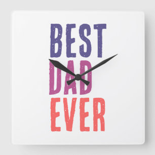 Horloge Carrée Meilleur Papa Jamais Minimaliste Cool Professionne