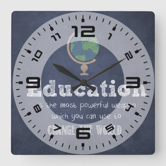 Horloge Carrée Meilleure évaluation des enseignants (Recto)