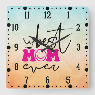 Horloge Carrée Meilleure maman jamais la fête des mères Design-63