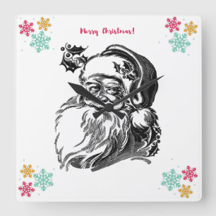 Horloge Carrée "Merry-Christmas" Acrylic Wall Clock