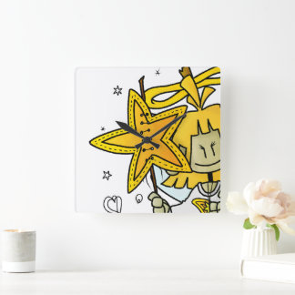 Horloge Carrée Micol - der fröhliche Sternenengel