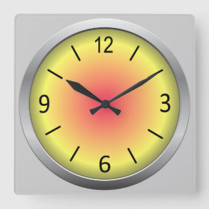 Horloge Carrée Mignonne et colorée ombragée