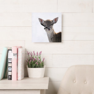 Horloge Carrée Mignonne petite Faune 2 #animal #art