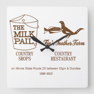 Horloge Carrée Milk Pail et Fin'n Feather Farm, canton de Dundee,