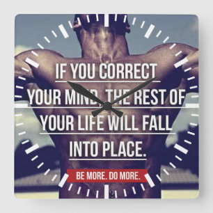 Horloge Carrée MIND - Exercice de musculation Motivationnel