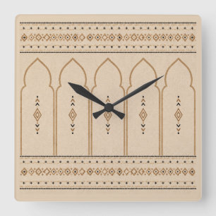 Horloge Carrée Minimalist Moroccan Arch Wall Clock