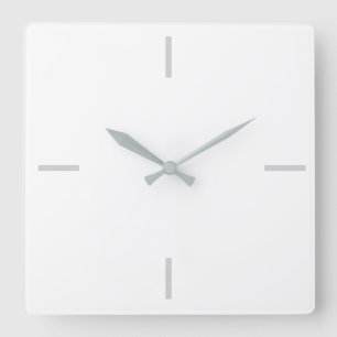 Horloge Carrée Minimaliste blanc et gris moderne