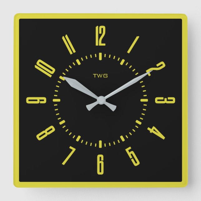 Horloge Carrée Minimaliste moderne personnalisé (Recto)