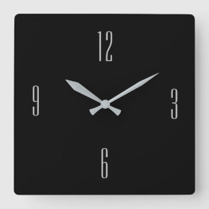 Horloge Carrée Minimaliste noir et blanc vintage