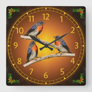 Horloge Carrée Mistletoebird, Pic-aux-Fleurs, Australie, Indonési