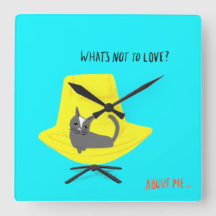 Horloge Carrée Mod Cats - What's Not to Love ?