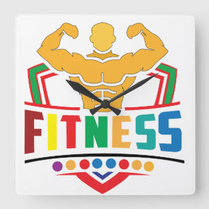 Horloge Carrée Mode de vie Fitness – S'entraîner dur rester fort