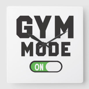 Horloge Carrée Mode Gym - Entraînez-vous Fort Restez Fort