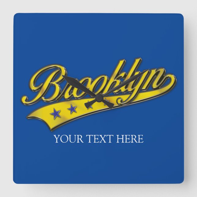 Horloge Carrée Modèle d'horloge de conception Brooklyn Gold Swoos (Recto)