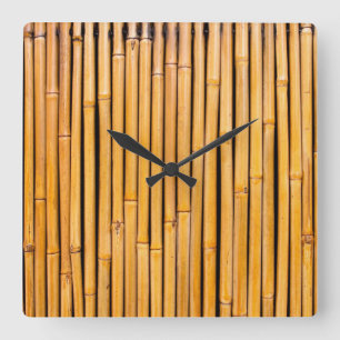 Horloge Carrée Modèle en bambou hawaïen tropical d'arrière - p