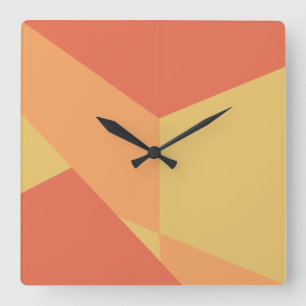 Horloge Carrée Modern abstract orange geometric color block