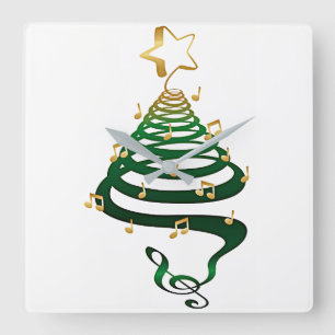 HORLOGE CARRÉE **MODERNE CHRISTMAS TREE** CLOCK
