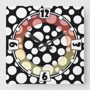 Horloge Carrée Moderne, élégant, abstract, decoratif, clock, colo